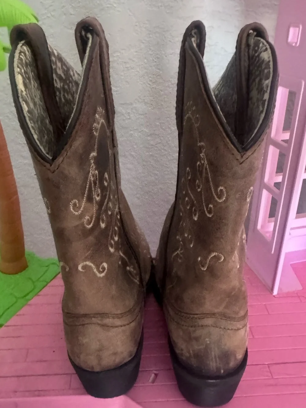 Brown Suede Embroidered Western Cowboy Boots